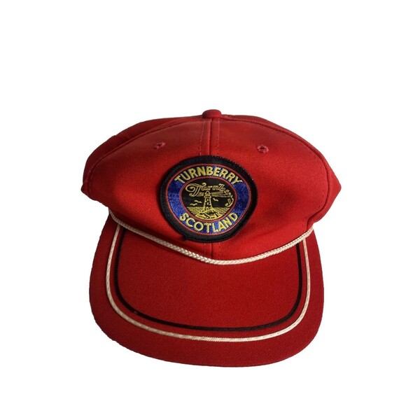 Turnberry Scotland Golf Hat Snapback Retro Red Embroidered Cap Adjustable - Picture 1 of 10